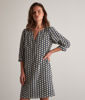 Picture of NASSIMA SHORT NAVY BLUE AND WHITE EMBROIDERED DRESS